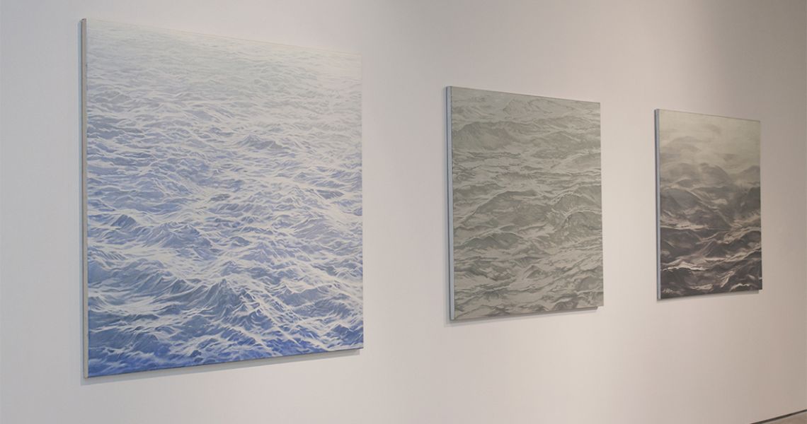 no title Blue 140 x 190 cm egg tempera on canvas 2017 19 exposition view