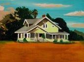 A HOUSE ON THE PRAIRIE 2016 oil on canvas 30 x 30 cm from the cycle MADE IN USA