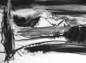 NIEDALEKO TUZ ZA LASEM III 2015 30 X 42 CM CHARCOAL INK ON PAPER